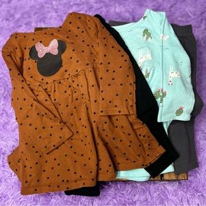 JUMPING BEANS Baby Girls Disney & Llama Dresses Clothes Lot